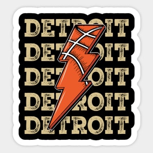 Funny Sports Detroit Proud Name Basketball Classic Sticker